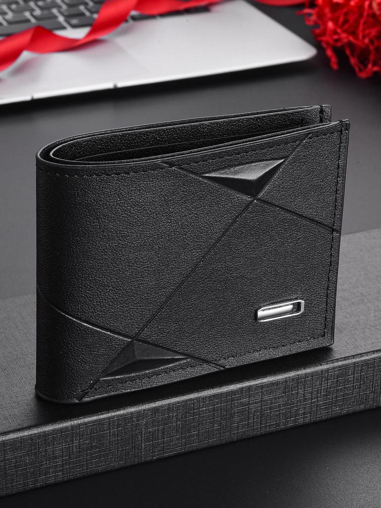 Men's Slim Leather Bi-Fold Wallet with Multi-Card Slots & Coin Pocket