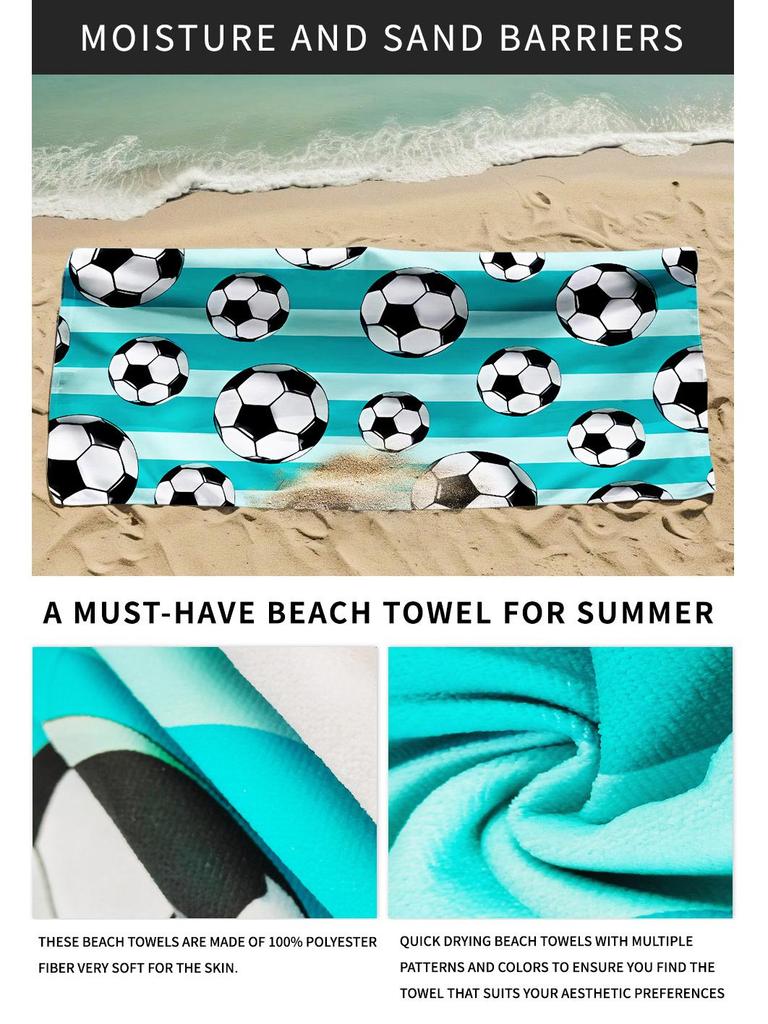 Durable Fade-Resistant Microfiber Football Beach & Pool Towel