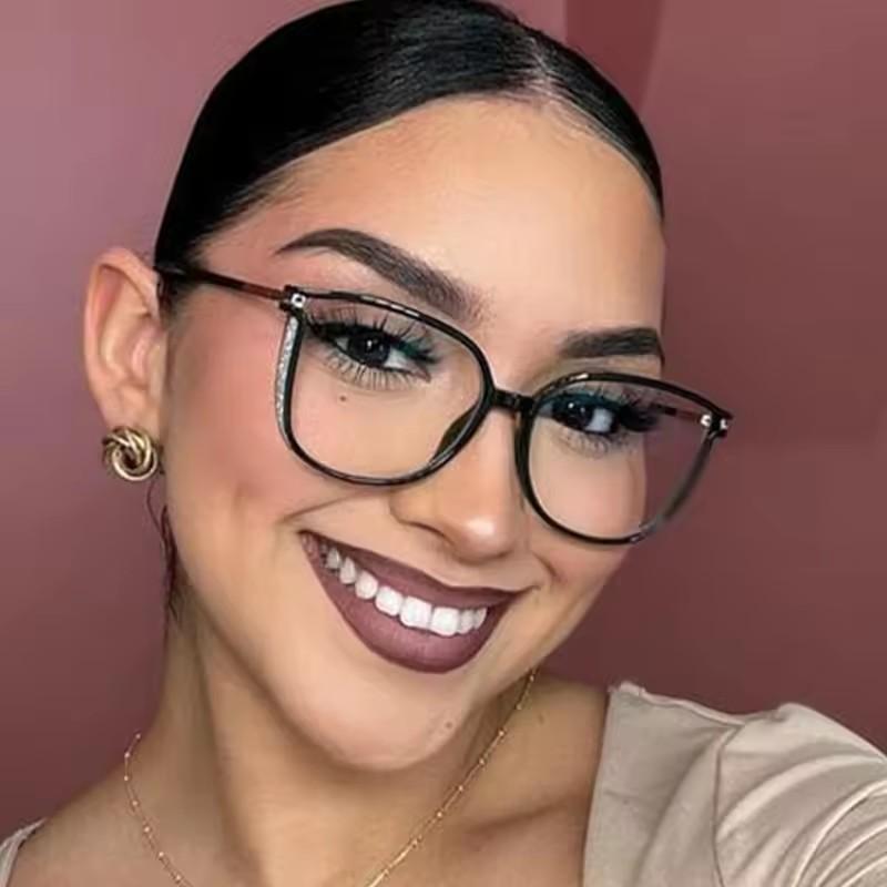 Anti-blue Light Glasses Square Metal Eyewear Women Men Large Frame Luxury Eyeglas Blue Light Blocking Man Lady Computer Eyeglas