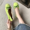 Fashion French Flat Velvet Single Shoes, Ballet Shoes, 2025 New Model, Shallow Bow, Gentle Insole, Height-increasing Single Shoes