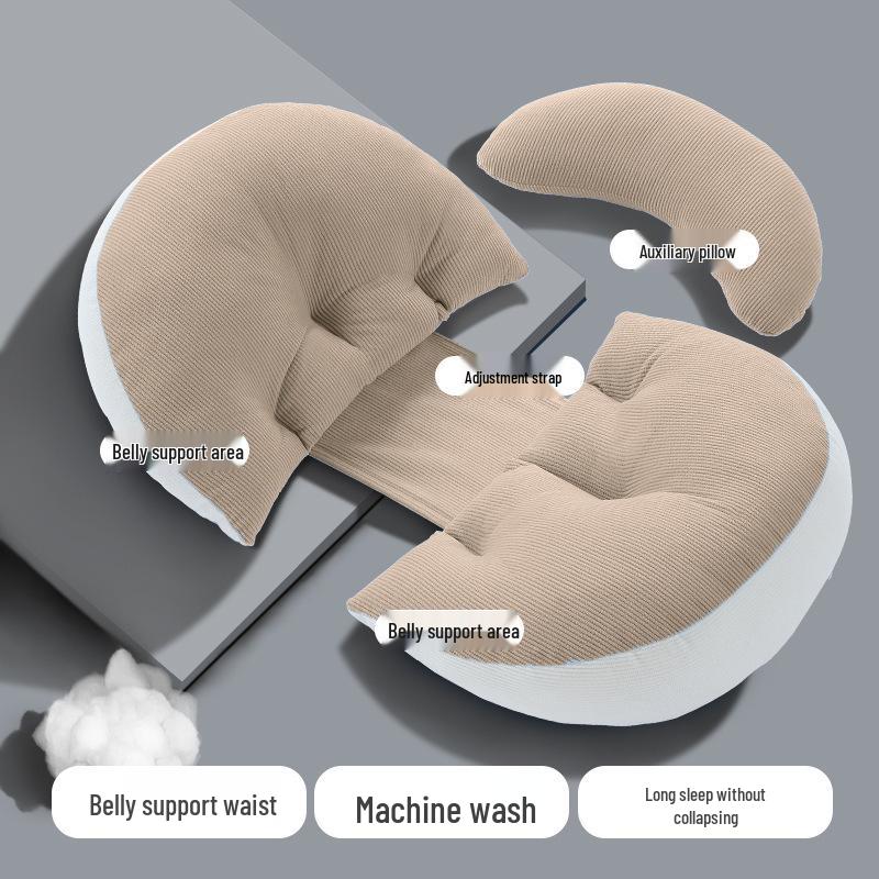 Almofada de Maternidade Transfronteiriça: Suporte para Dormir de Lado para o Abdômen, Proteção Lombar para Amamentação, Almofada de Abraço 3 em 1 Destacável para Gravidez e Parto.