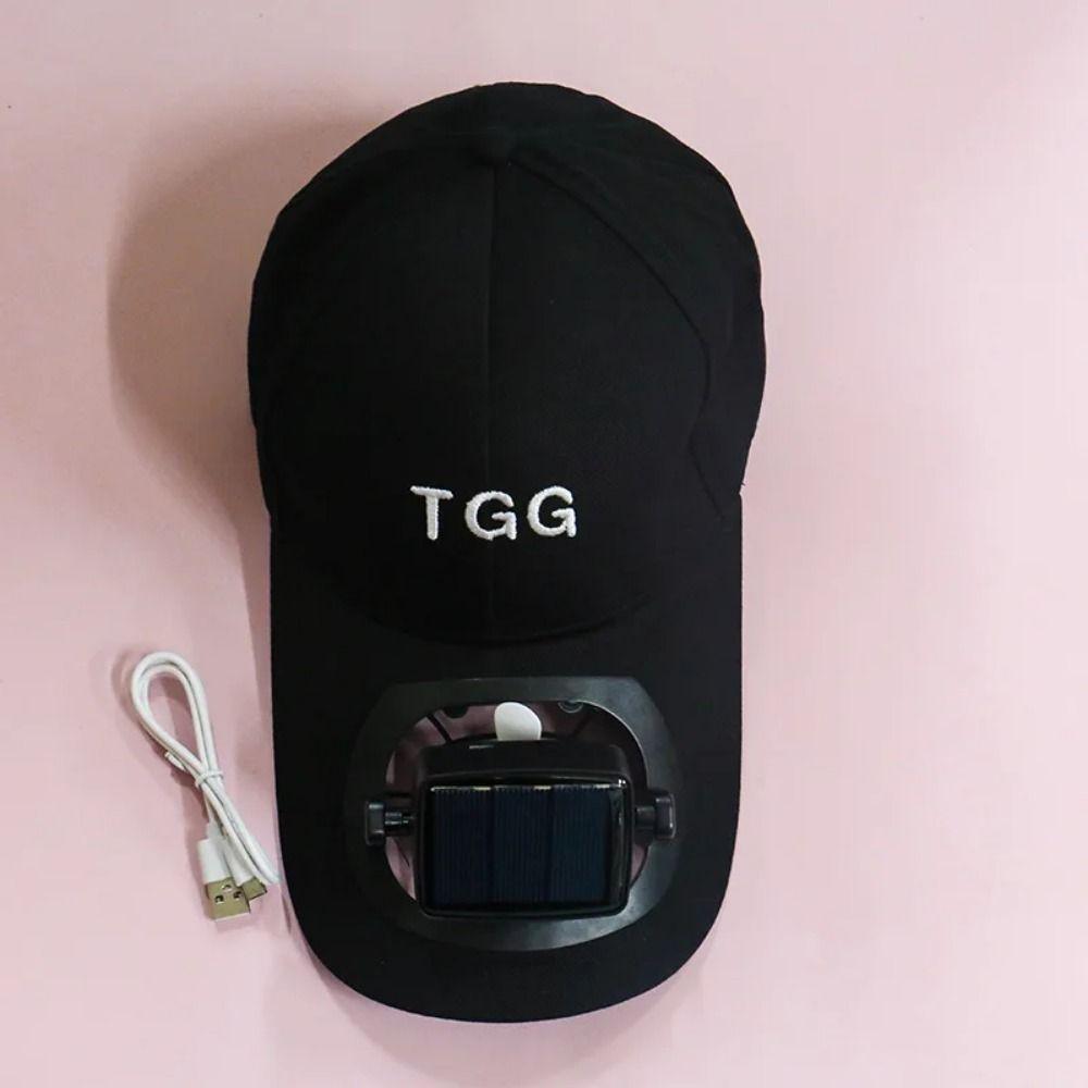 USB Charging Solar Fan Hat Strong Wind Wide Brim Baseball Cap Energy-saving Summer Sun Cap  Outdoor
