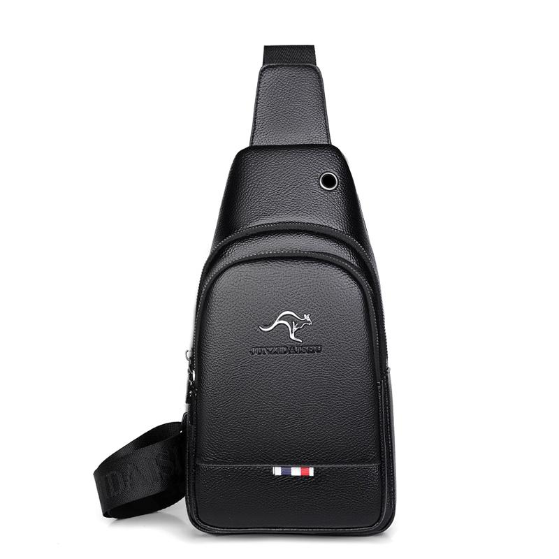 Men's Chest Pack Crossbody Bag Luxury Design Durable PU Leather Handbag Chest Bag Vintage Leisure Men's Handbag Shoulder Bag