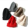 100% Cashmere Cable Knitted Beanies New Design Custom Unisex Hats