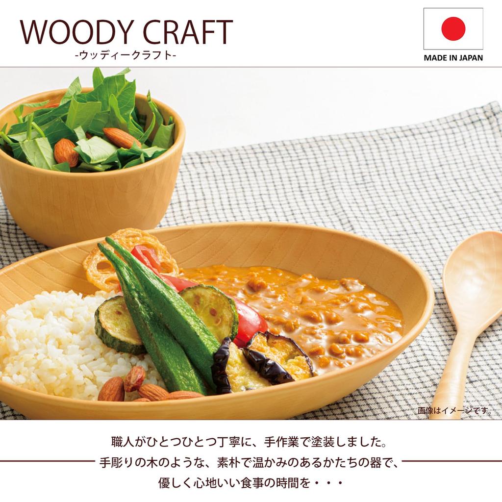 Miyamoto Sangyo WOODY CRAFT Mug, Natural, Size Approx. W7.6 D10.5 H8.4 142686