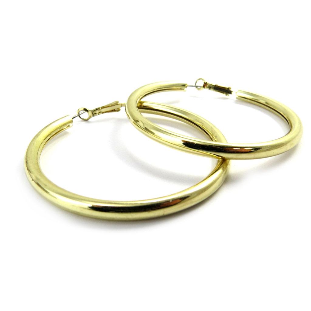 Les Trésors De Lily [L9573] - Zlaté kruhové náušnice 'Choregraphie' Ø 60 mm