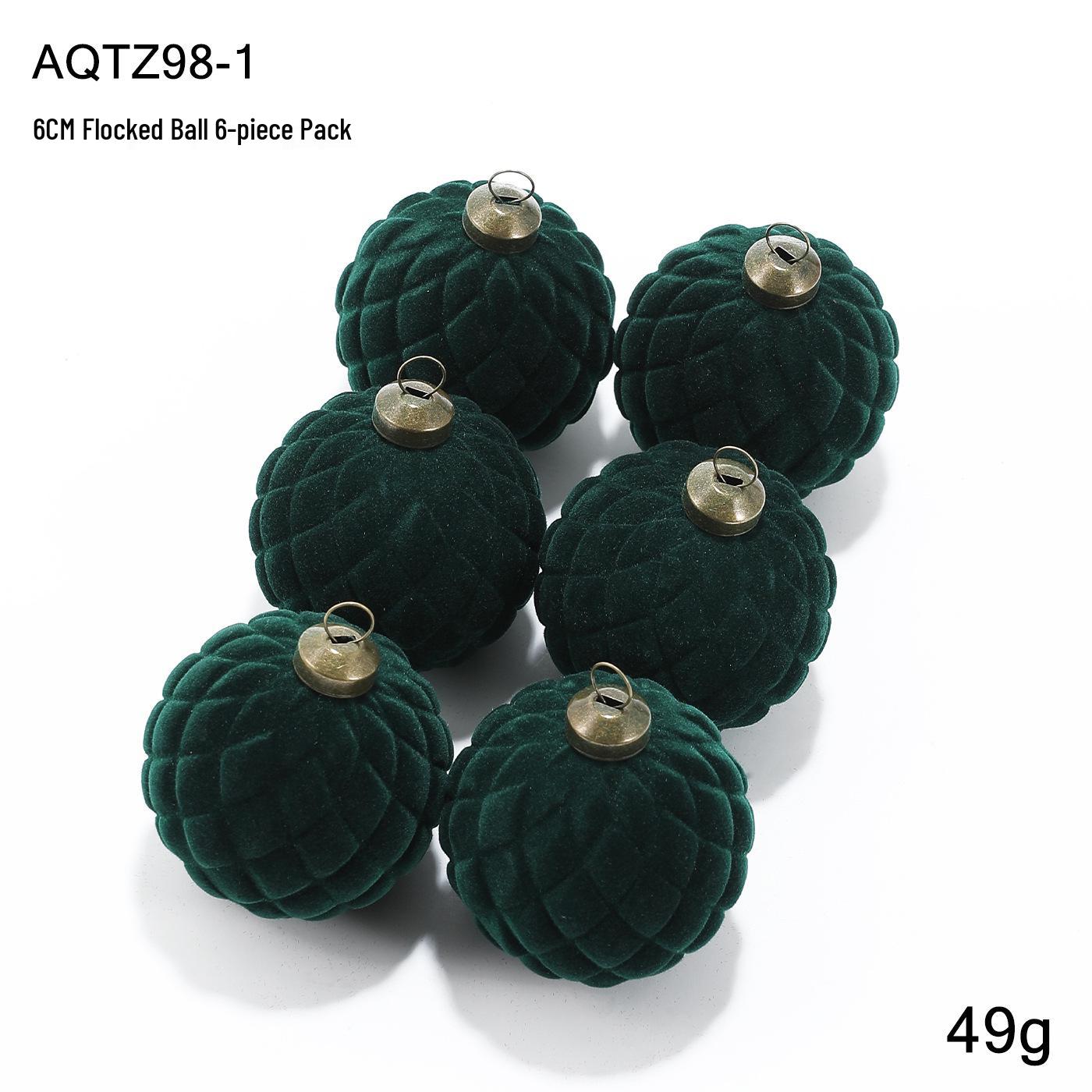 

Set of 6 Christmas Tree Ornaments: 8cm Plastic Flocking Colored Balls