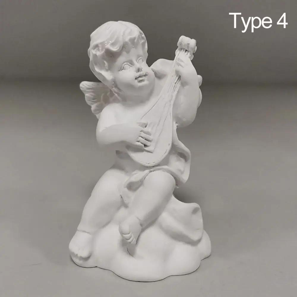Nordic Style Resin Angel Gypsum Portraits Mini Cupid Figurines Plaster Sculpture Greek Mythology Statue Desktop Ornament Crafts