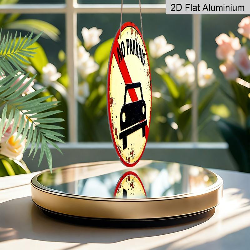 2D Flat, Retro-style, High-end Round Aluminum Wall Decoration, Available in Various Sizes. No Parking Allowed. Suitable for Indoor and Outdoor