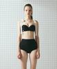 VINAJ Bold Shoulder Ribbon Half-Cup Bikini Bra (Black)