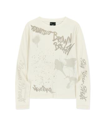 BROWNBREATH W Graffiti Crop Longsleeve - Ivory