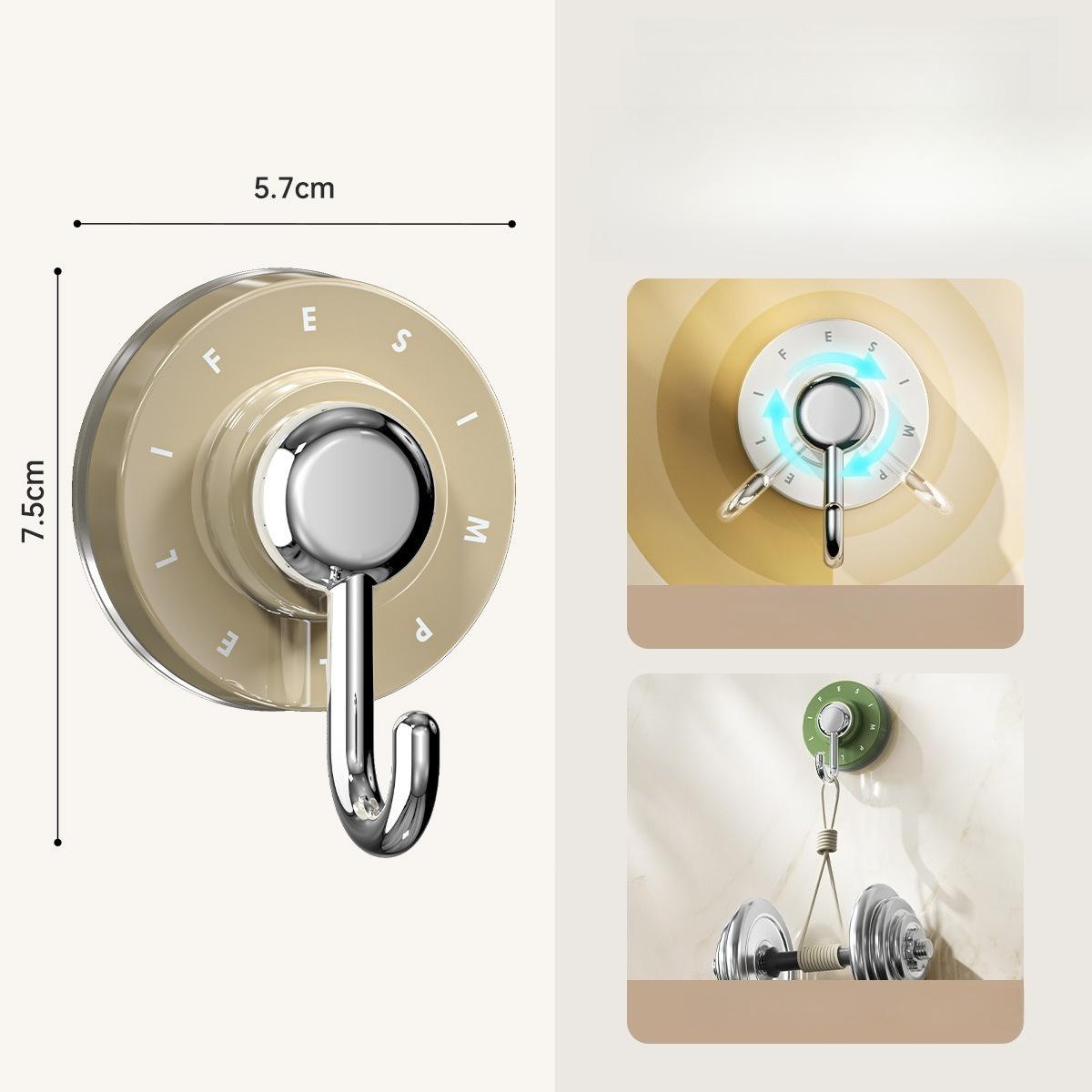 Suction Cup Rotating Plastic Hook, Strong Vacuum No-drill Adhesive Hook, Kitchen and Bathroom Wall-mounted Suction Cup Type