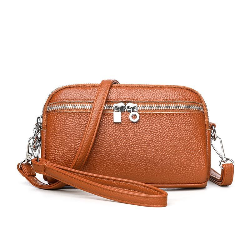 Women's solid color simple messenger bag new multi-layer mobile phone change bag fashionable versatile commuter shoulder bag women