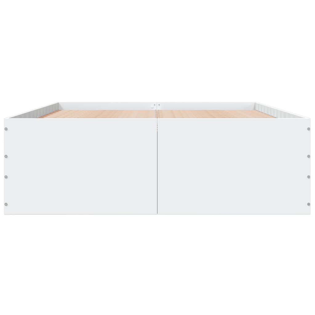 White Bed Frame 140 X 200 Cm Particleboard