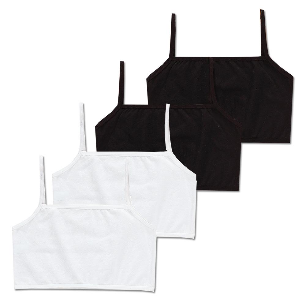 

4 шт./лот, бюстгальтер для девочек, нижнее белье, нижнее белье для детей-подростков, подростков, студентов, хлопковый двухэтажный однотонный однотонный От 8 до 12 лет one size