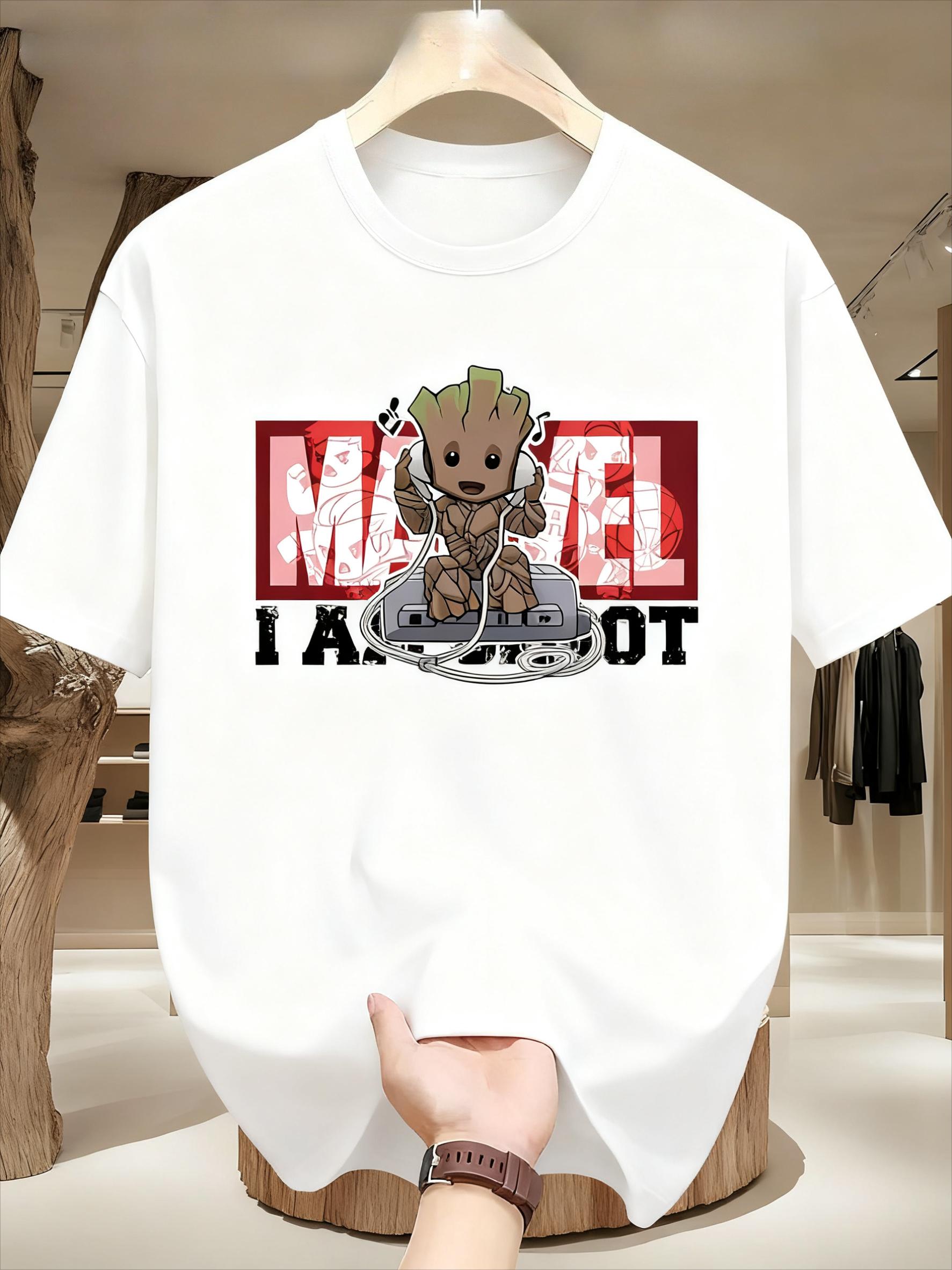 

Marvel I Am Groot Men s T-Shirt - Official Marvel Merchandise, Vintage Groot Design with Roots, Soft Breathable Fabric, Regul 4XL
