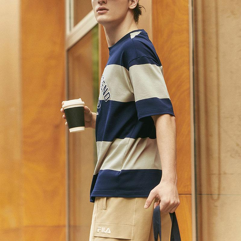 New FILA T Shirts Men's Secret Mirror Blue F11M339109FDB