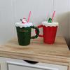 Baizien Creative Christmas Ceramic Mug with Lid and Straw