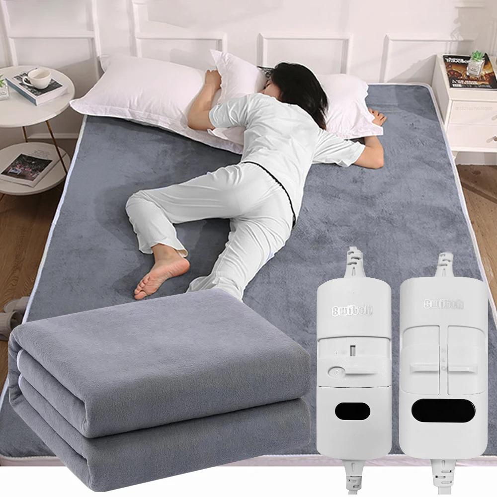 Thick Electric Blanket 220V with Automatic Thermostat Body Warmer Thermal Mattress Topper for Room Heating