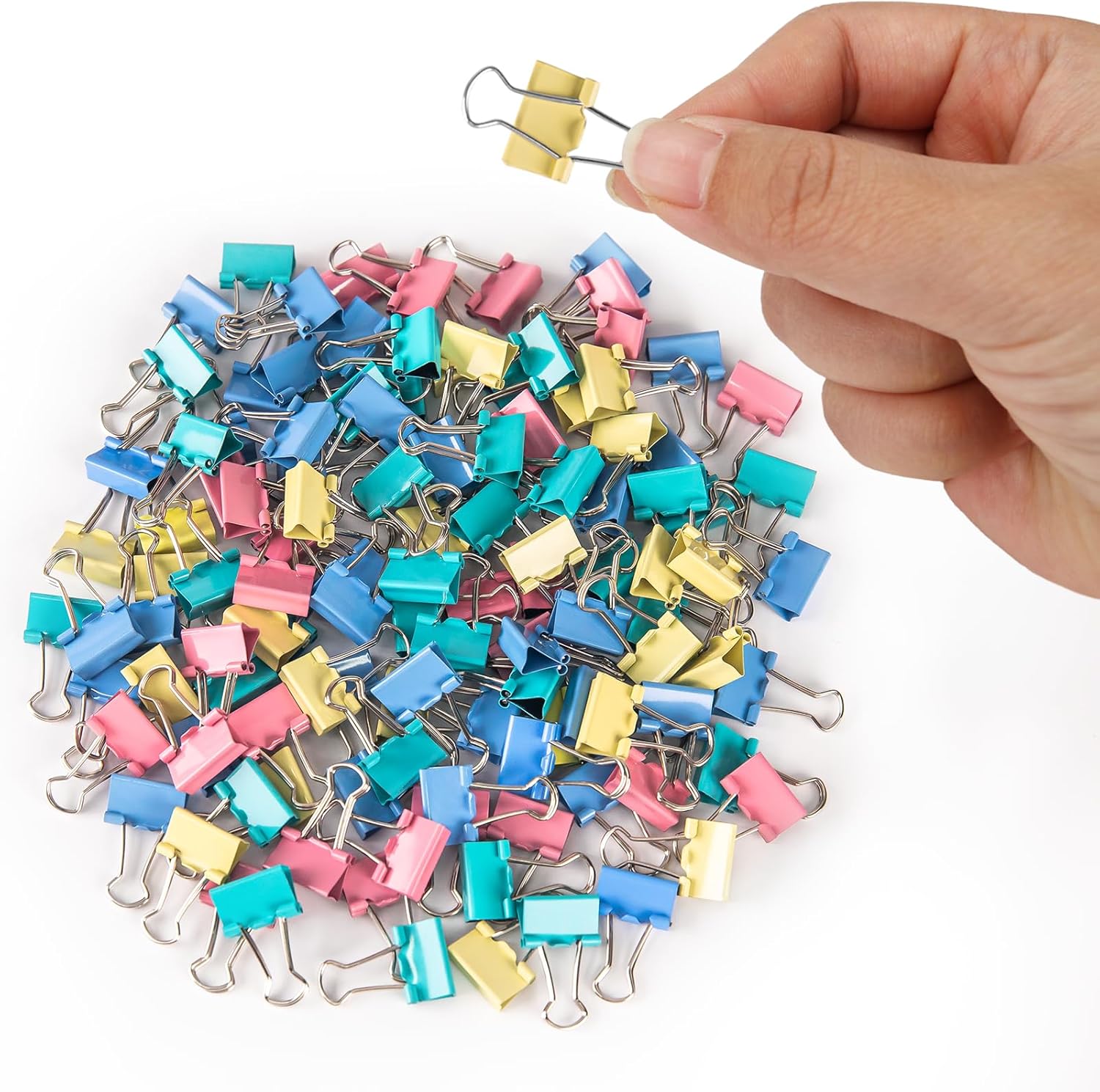 120 Pack Mini Binder Clips, Small Paper Clips 15mm 5/8 Inch. Micro Size Office Clips for Home School Office and Business