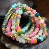 Handmade Natural Stone Beaded Bracelet Women Colorful Agate Elastic Stretch Wristband Geometric Design 2025 Fashion