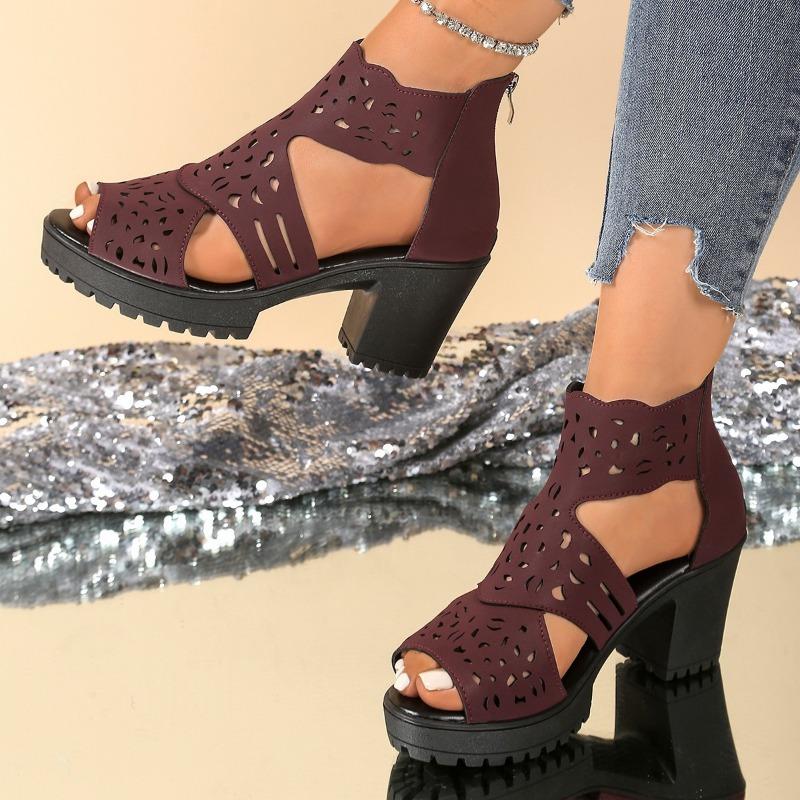 Thick-heeled Shoes Sandals High-heeled Fish Mouth Women's Shoes