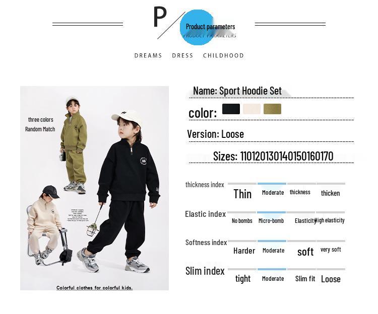 Chlapecká trendy fleecová sportovní souprava - Podzim/Zima 2025: Silná Teplá Dvoudílná Mikina a Tepláky