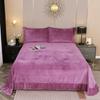 Solid Color Milk Velvet Bed Sheet Winter Warm Thick Flannel Flat Bedsheet Sets Double Size Soft Plush Bedspread No Pillowcases