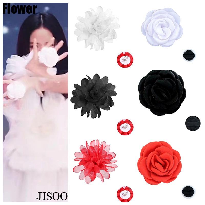 Jisoo Style Handmade Rose Ring Flower For Dance Performance And Parties
