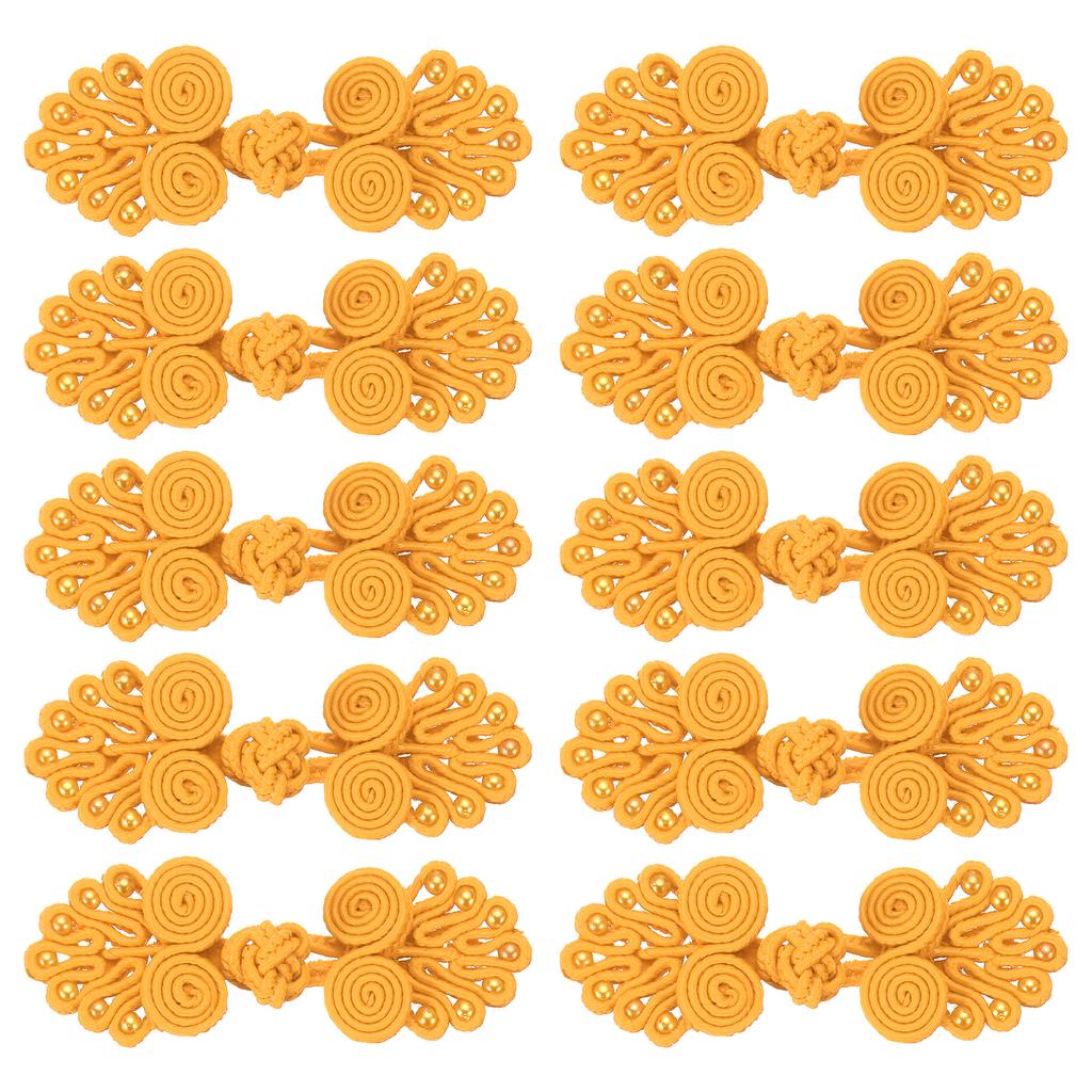 6/10pcs Chinese Knots Frog Buttons Closure Sewing Buttons Fasteners with Beads for DIY Sewing Coats Cloak Bridal Costume Outfit