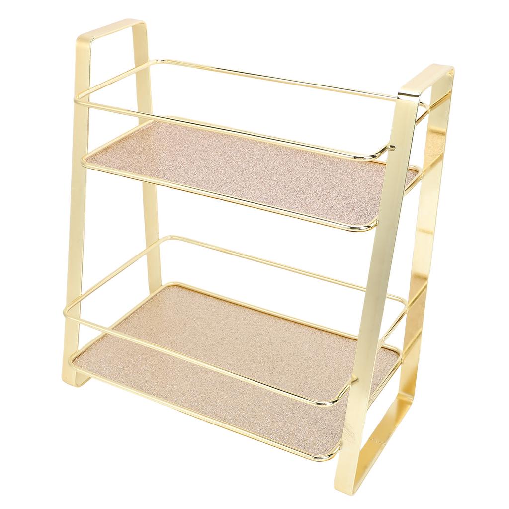 Countertop Shelf Minimalist Metal Space Saving Stable 2 Tier Bathroom   for Cosmetics Perfume