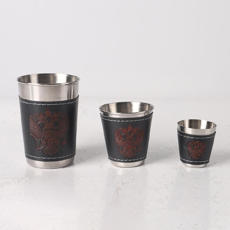 Party-Schnapsgläser Halskettenbecher Leicht zu tragende Schnapsgläser mit Lederhülle Camping Reisen Kaffeetasse
