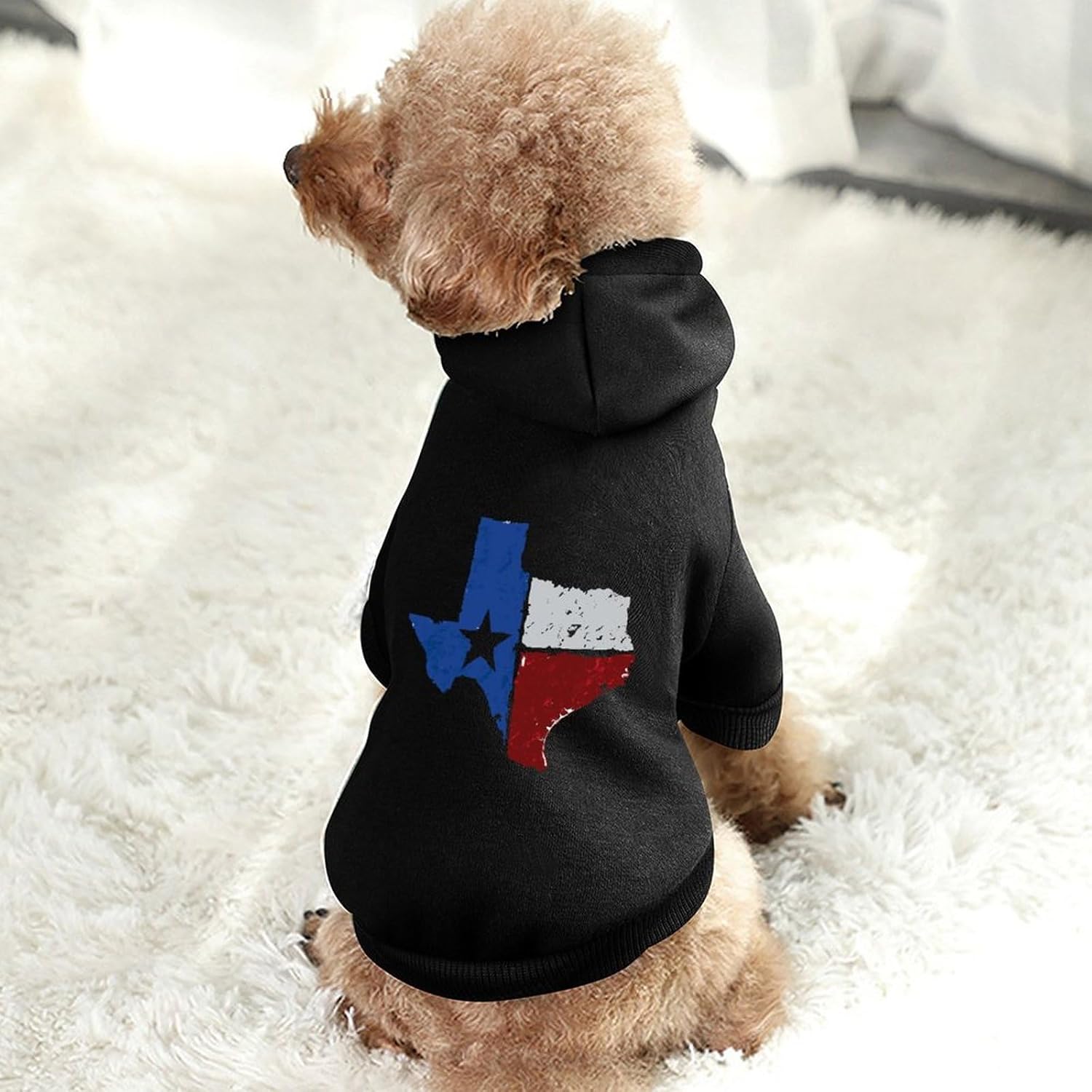 Vintage Texas Flag Map Cute Pet Dog Hoodie Coat Costume Puppy Cat Winter Hoodies Sweater for Small Dogs Cats