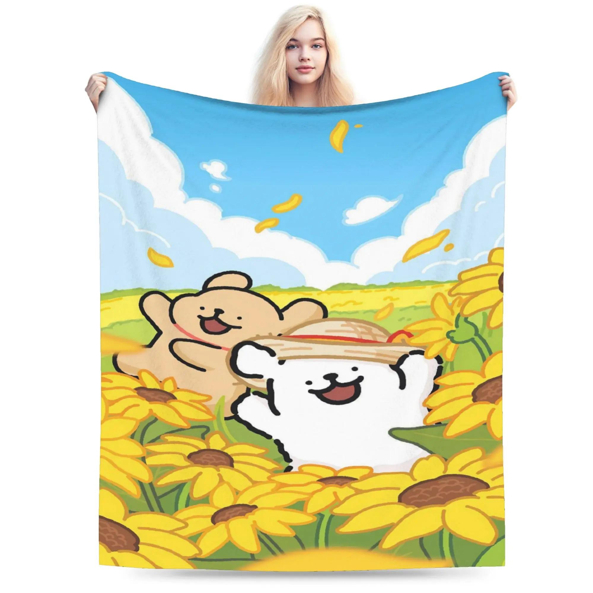 

Line Puppy Maltese Blanket Soft Warm Novelty Plush Throw Blanket For Kids Couch Chair Flannel Bedspread Bed Cover 70x100cm білий