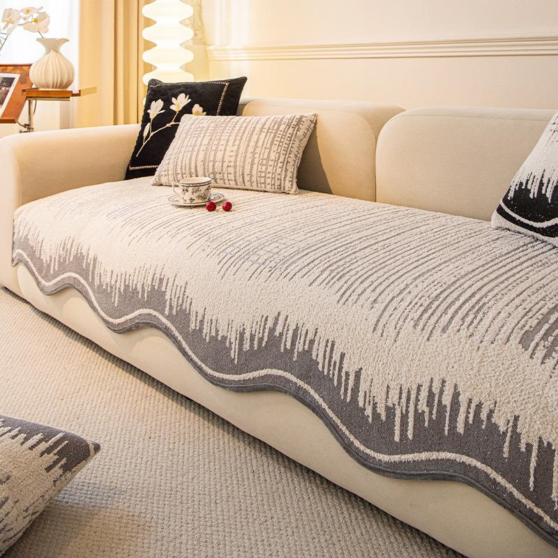 French Advanced Special-Shaped Sofa Cushion Is Universal In All Seasons  New Straight Row Thickened Seat Cushion Fixed Non-Slip Cover