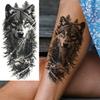 1 Sheet Forest Tribal Wolf Temporary Tattoos For Men Women Arm Leg Tatoos Waterproof Realistic Fake Tattoo Stickers Long Lasting