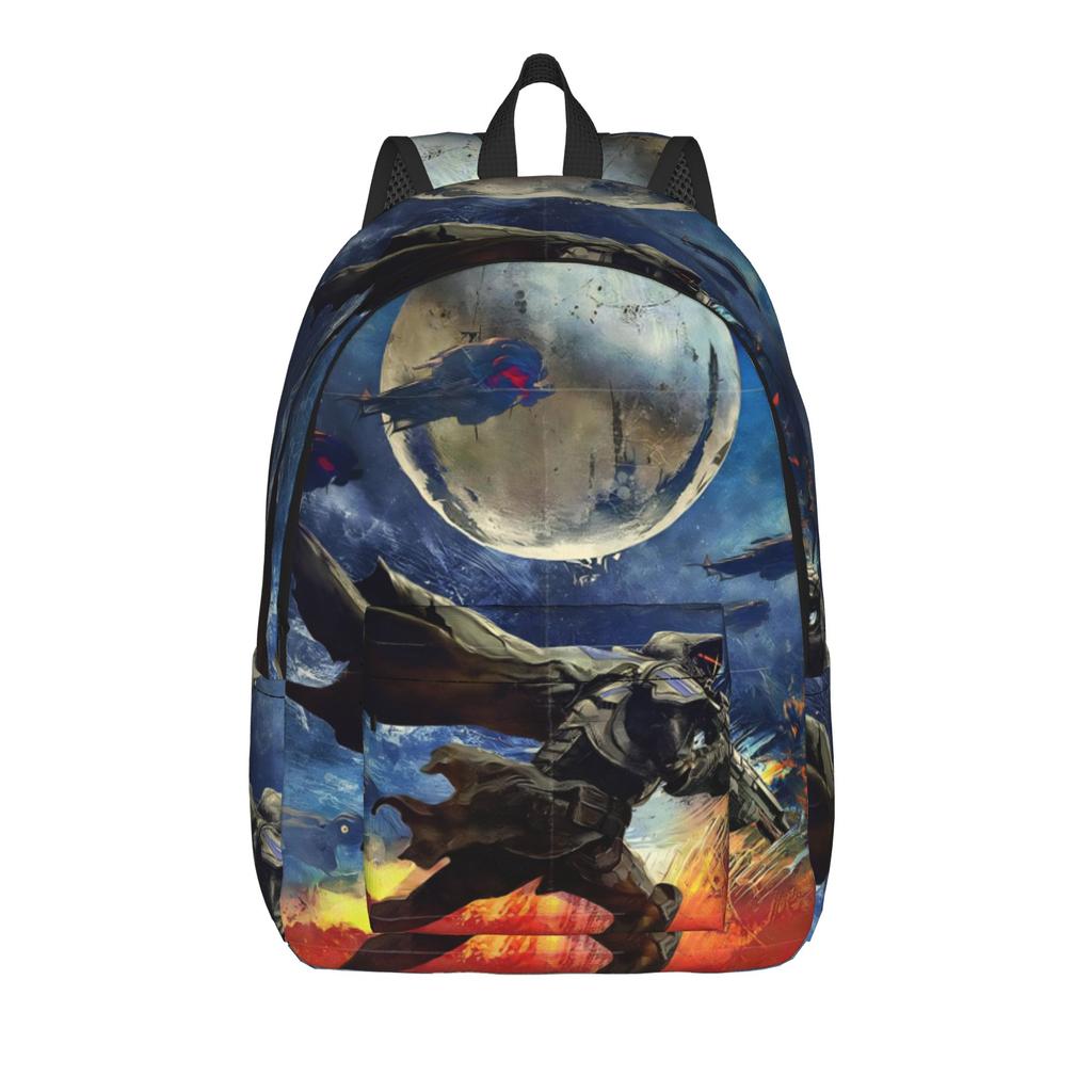 Destiny 2 Games Casual Backpack Durable Student Work Daypack for Men Women Laptop Computer Canvas Bags
