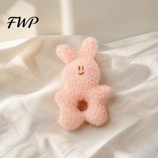 Cute Cartoon Animal Pet Toys Stuffed Dog Chew Toy, Squeaky Plush Bear Bunny Crinkle Interactive Snuffle Toy with Center Hole for Small To Medium Dogs