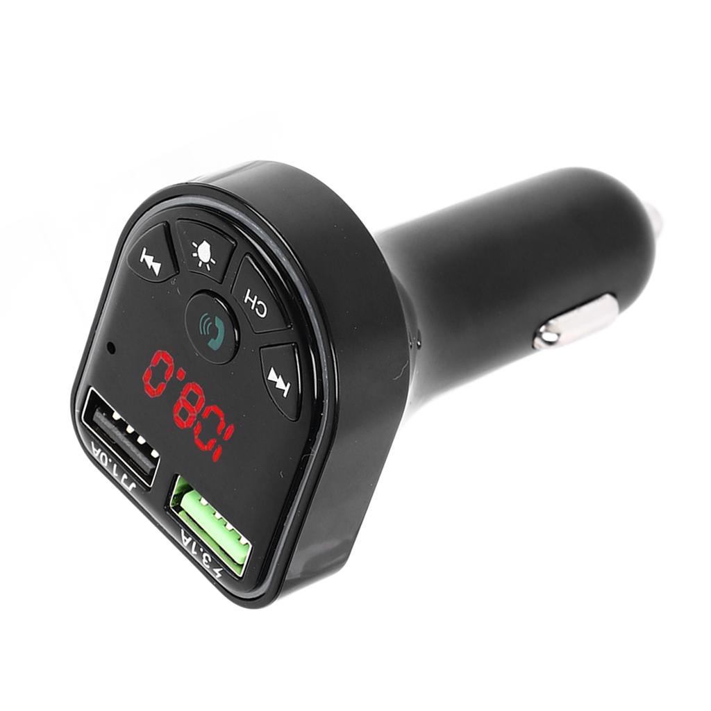 Transmisor Bluetooth Luz Ambiental Integrada Carga Rápida Llamadas Manos Libres Reproductor de Música MP3 para Coches