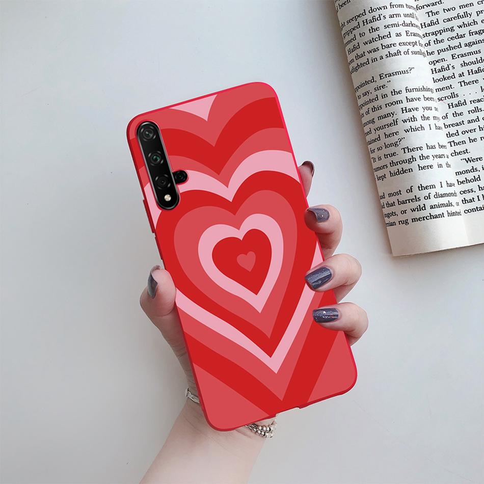 For Honor 20 Case Cartoons Love Heart TPU Funda For Huawei Honor 20 Pro Lite YAL-L21 YAL-L41 20S MAR-LX1H Back Cover Phone Case