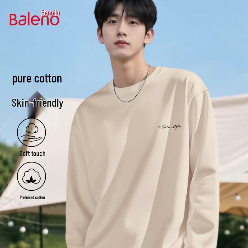 Baleno Men s Japanese Style Loose Fit Letter Print Long-Sleeve T-Shirt 2XL