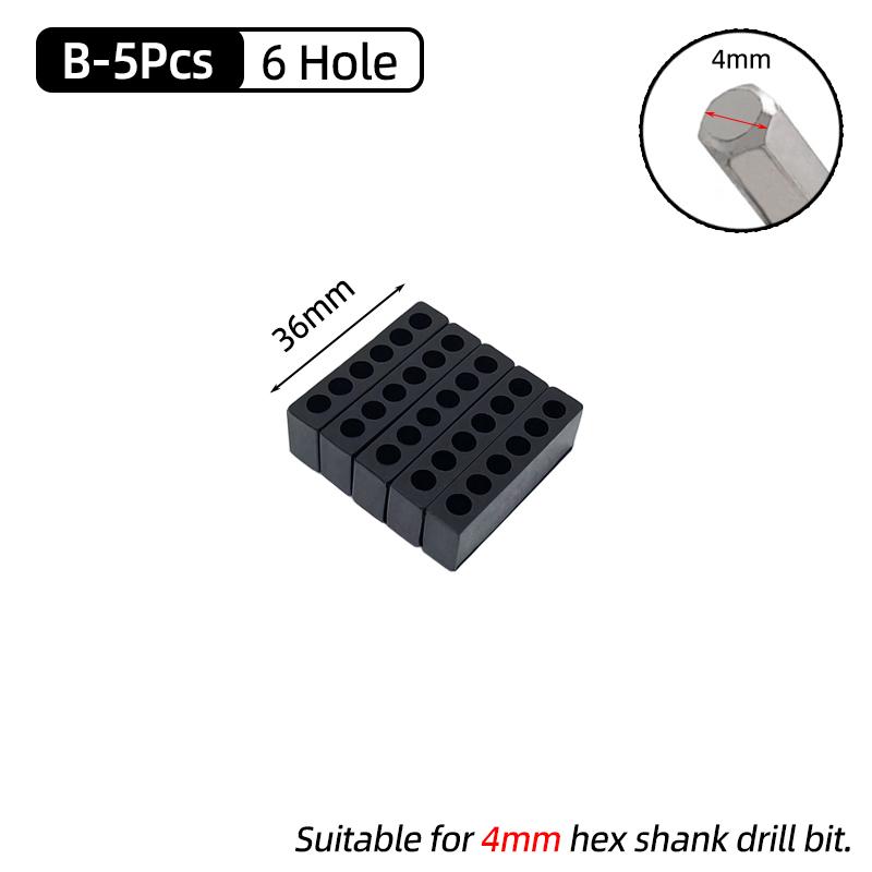 5Pcs/10Pcs Set 6/10/8/12/15 Holes Hex Shank Screwdriver Bit Holder Plastic Screwdriver Head Storage Drill Bit Stand For Power Accessories
