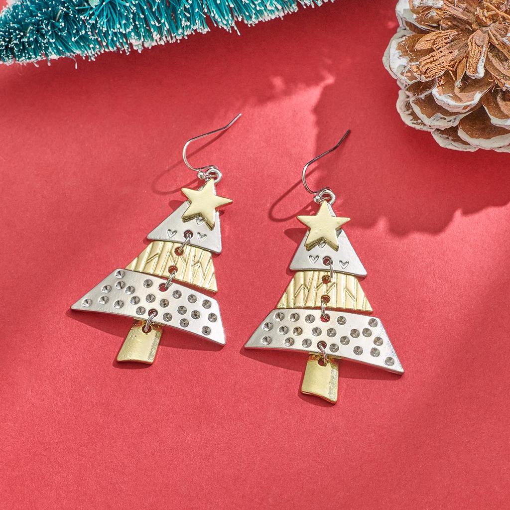 Christmas Star & Pine Cone Pendant Sweater Chain Necklace