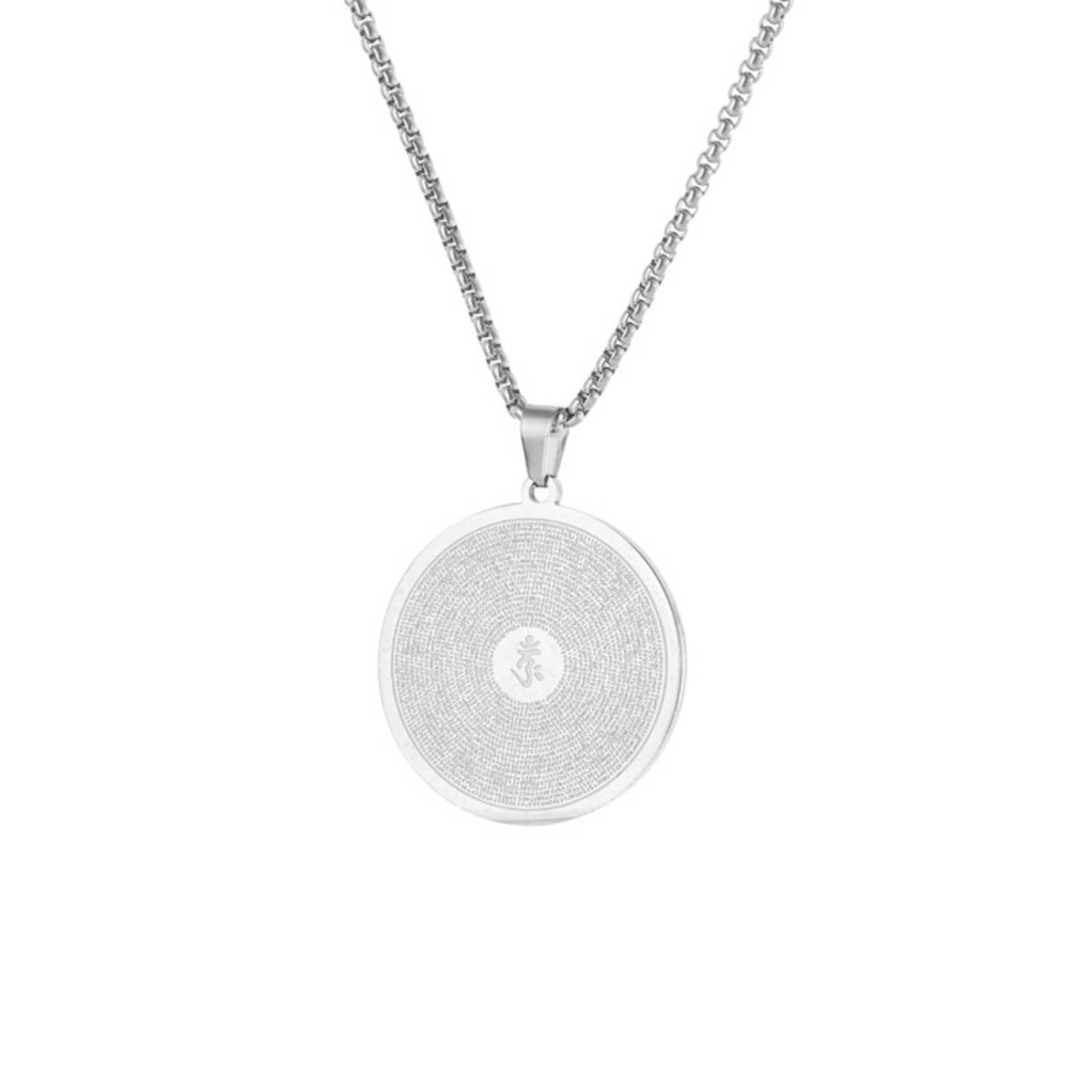 Buddhist Shurangama Mantra Pendant Necklace for Women Men Amulet Stainless Steel Jewelry Gifts