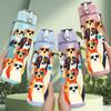 1PC Multi Breed Dog Group Portrait Print 750ml Color Plastic Sports Water Bottle Leakproof Flip Straw Lid Suitable for Sports Office Home Use
