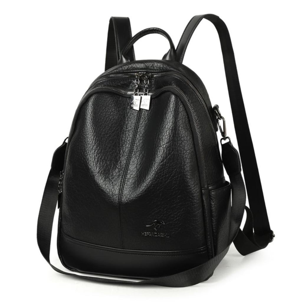 Backpack Unisex PU Multi Compartment Adjustable Strap Commuting Travel