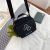 Ladies Fashion Canvas Small Square Bag Korean Version Multifunctional Cute Dog One-shoulder Diagonal Mobile Phone Package