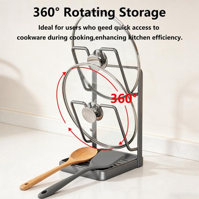 Double Deck Kitchen Organizers for Pot Covers and Cutting Boards with Suction Base for Easy Setups and Space Saving