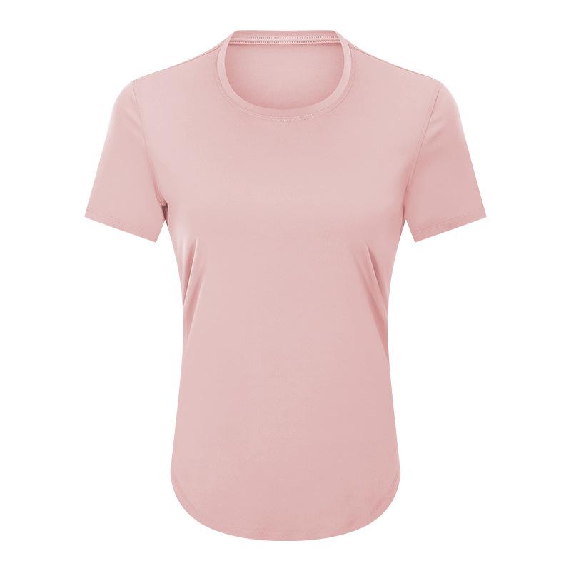 Women's Spring-Summer Yoga Short Sleeve T-shirt - Casual, Breathable, Loose-Fit for Running and Fitness