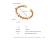 Fashion Women's Stainless Steel Bracelet 18K Gold Plated Hollow Woven Open Bangle Fashion Statement Jewelry